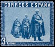 Spain 1938 Army 3 CTS Blue Edifil 850G. España 850g. Uploaded by susofe